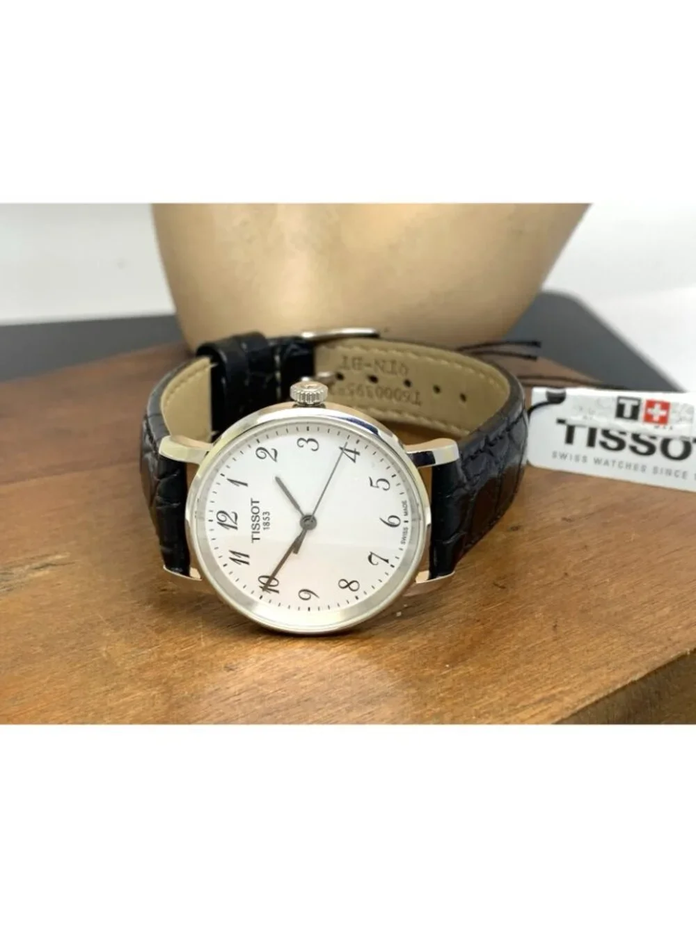 Tissot Women's Watch Swiss Quartz Silver Dial Black Leather Strap T1092101603200